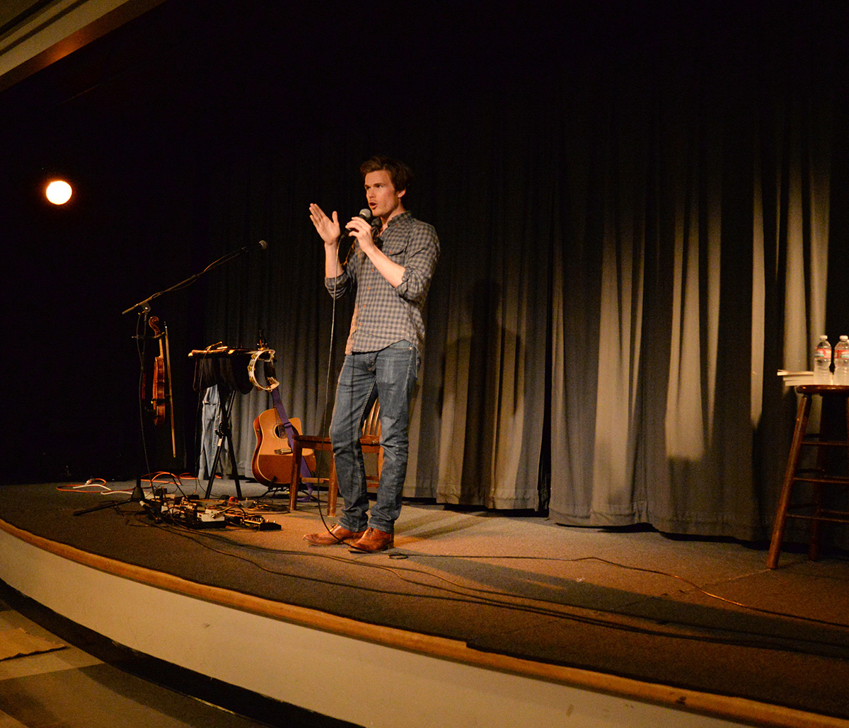 Colin Wright speaking at Third Place Books in Seattle, photo by Felicia Williams